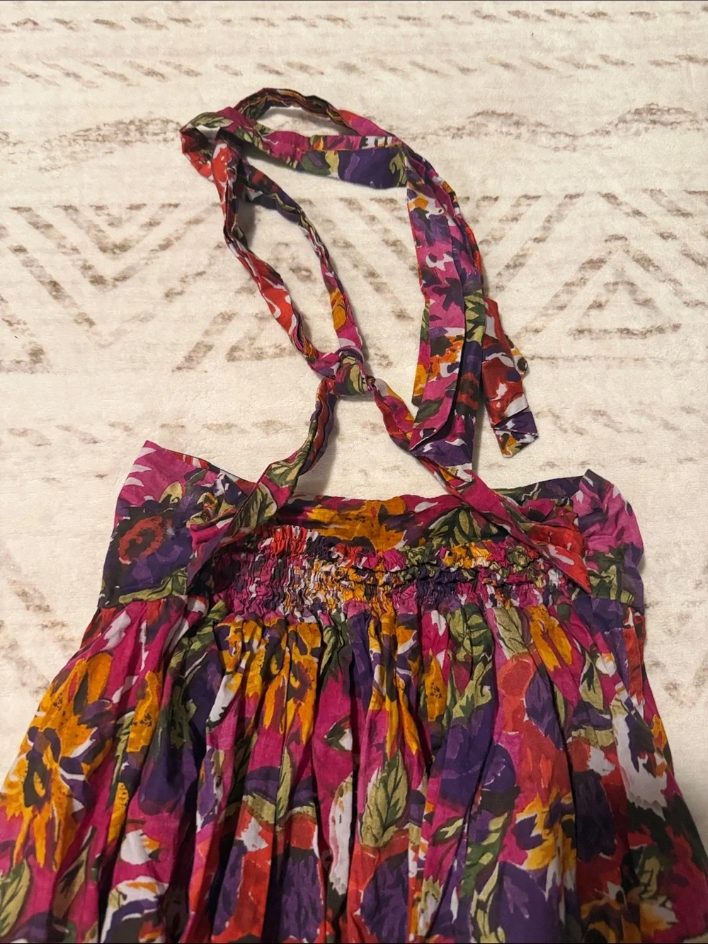 Asymmetrical Floral Midi Skirt in Fuchsia Pink